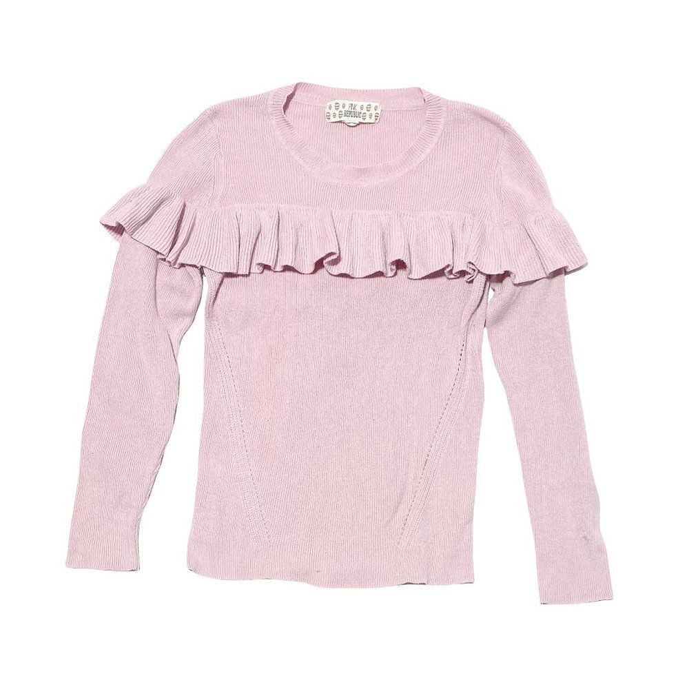 𝅺pink Republic Ruffle Ribbed Knit Sweater Pink
